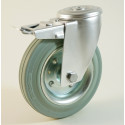 Roulette à trou central, roue à bandage caoutchouc non marquant corps tôle CU 50 à 205 Kg