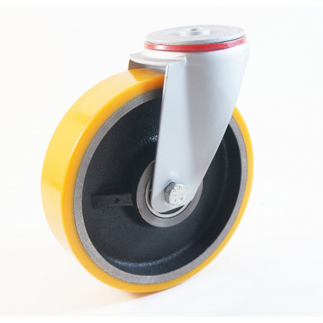 Roulette à trou central, roue à bandage polyuréthane, charges 150 à 350 Kg (série Z/222)